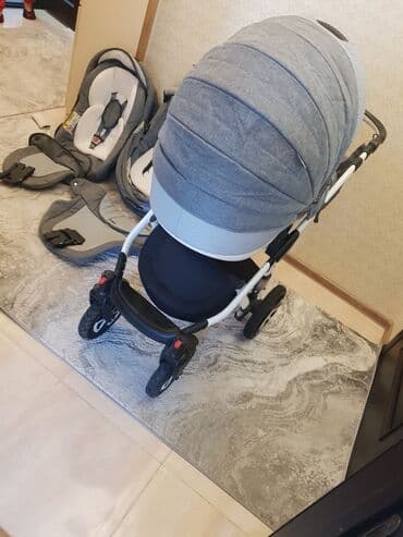 прогулочные коляски адамекс: Коляска, цвет - Серебристый, Б/у — 4