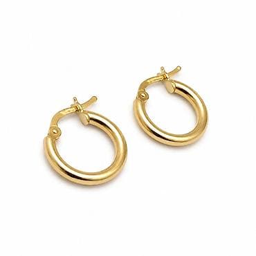 Серьги из желтого золота 585 Лаконичные круглые серьги-кольца из