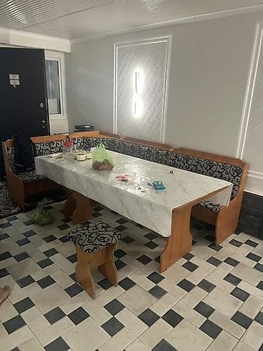 уголок стол: Кухонный стол и стул, цвет - Черный — 1