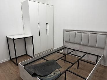 коробки 6040: Двуспальная кровать с мягким изголовьем + каркас и основание + матрас — 3