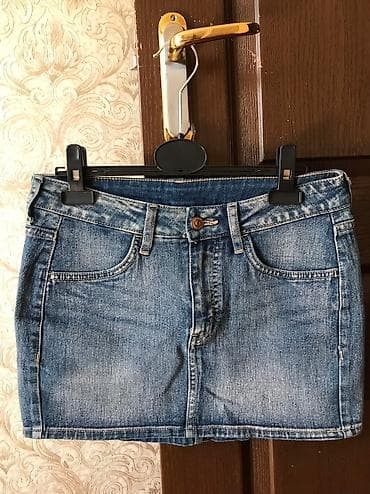 жинсовые юбки: Продаю женские джинсовые юбки, в отличном состоянии, размер зеленый — 5