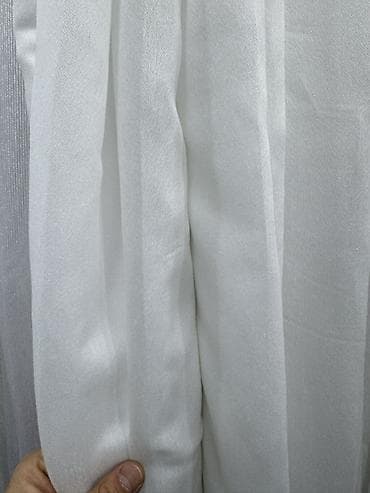 Тюли: Воздушная белая тюль/гардина - Полупрозрачная тюль холодного белого — 2