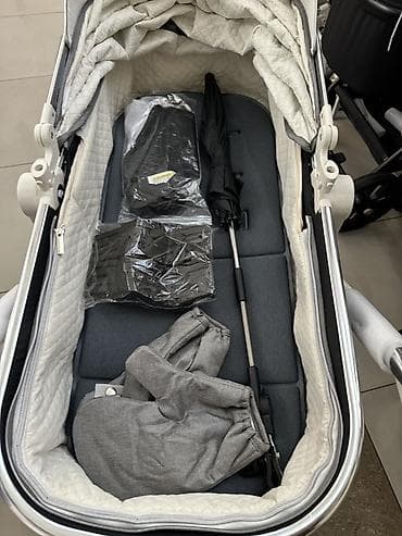 детские коляски игрушки: Детская коляска-люлька, классический стиль, серый меланж — 3