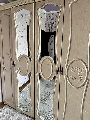Эмерек: Уктоочу бөлмө гарнитуру, Шкаф, түсү - Ак — 2