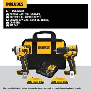 инструменты набор: Dewalt dck225d2 20v max atomic из USA набор 20v max бесщеточный — 1