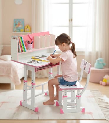 детский обеденный стол со стулом: Многофункциональный детский стол и стул с регулируемой высотой — 1