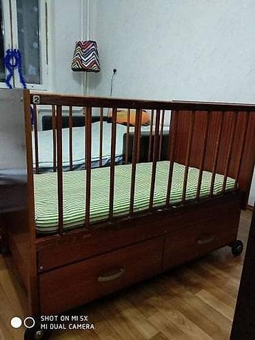 Детская односпальная кровать, Б/у, Для мальчика, С матрасом, Дерево, Самовывоз at lalafo.kg Детская односпальная кровать, Б/у, Для мальчика, С матрасом, Дерево, Самовывоз