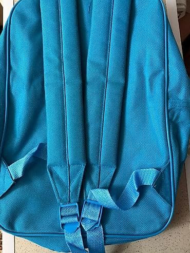 рюкзак лакосте: Рюкзак бирюзового цвета с логотипом UNICEF, выполненный из прочного — 3