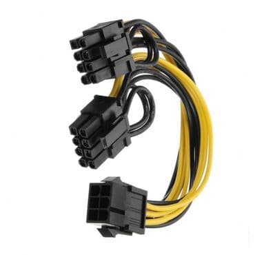 переходник для видеокарты 8 pin: Кабель питания для видеокарты 6 pin (female) - 2 х (6 +2 pin) — 1