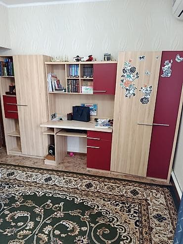 комтер: Стенка-шкаф, Тип стенки-шкафа: Модульная, Другое назначение, Б/у, Особенности: С рабочим столом — 1