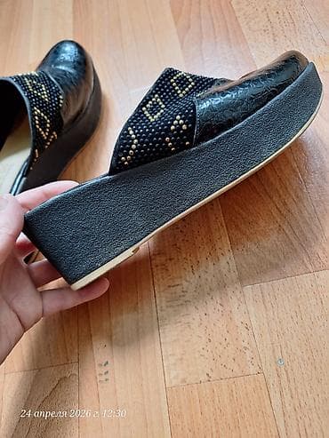 40: Женские мюли Monla co (Made in Turkey) - Цвет: черный с золотистым — 4