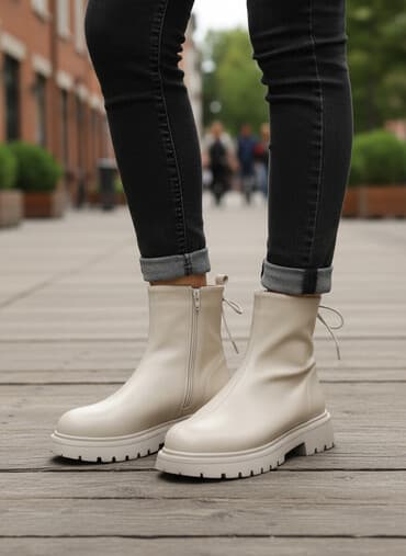 купить кошелек женский недорого: Ботинки, 39, Новый, цвет - Бежевый, Самовывоз — 1