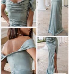 платье для беременных из фатина: Вечернее платье, Русалка, Длинная модель, Атлас, С рукавами, Корсет, M — 3