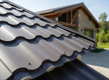 Металлочерепица цвета "темный шоколад" с волнистым профилем at lalafo.kg Металлочерепица цвета "темный шоколад" с волнистым профилем