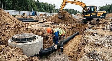 бетон лоток: Требуются специалисты для укладки канализационный линии в городе — 1