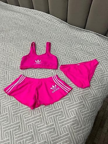 tech flecee nike: Спортивный комплект adidas, ярко‑розовый (фуксия), с логотипом Trefoil — 1