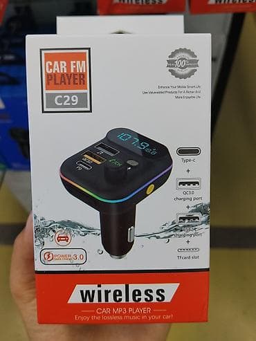 aux колонка: Автомобильный FM-плеер/трансмиттер C29 с быстрой зарядкой и Bluetooth — 1
