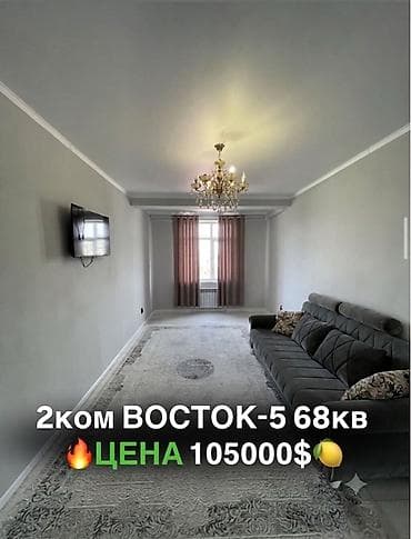2 комнаты, 68 м², Восток-5 мкр Элитка, 6 этаж, Евроремонт — 1
