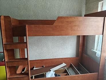 divan kreslo lalafo: Двухъярусная кровать из ЛДСП (цвет: тёплый орех с красным — 2