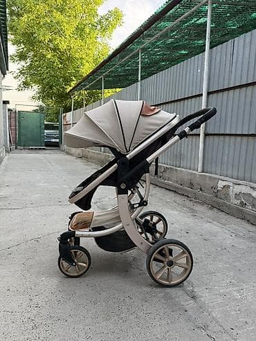 коляски для новорожденных: Коляска, Другой бренд, цвет - Золотой, Б/у — 1