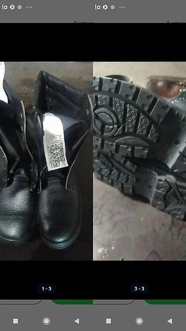 Берцы/рабочие ботинки черные. - Материал верха: плотная фактурная