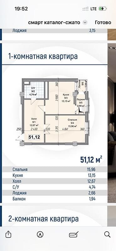 Продажа квартир: 1 комната, 51 м², Шлагбаум Элитка, 11 этаж, ПСО (под самоотделку) — 3