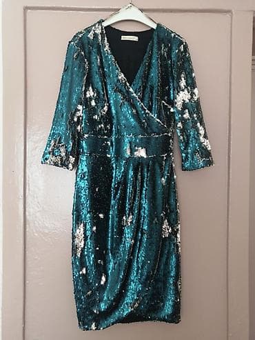 оптовая: Вечернее платье, Коктейльное, Короткая модель, С рукавами, Стразы, M — 1