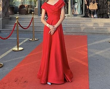 Вечернее платье, А-силуэт, Длинная модель, Без рукавов, S