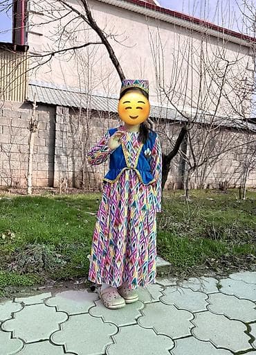 Прокат детских карнавальных костюмов: Костюм Узбекский народный НАПРОКАТ. Платье, штаны, головной убор — 1