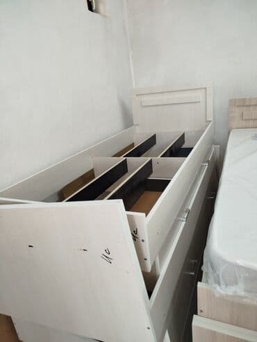 кровать двуспальная с ящиками: Односпальная кровать, С матрасом, длина - 190 см — 9