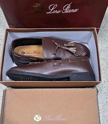 Мужские туфли, 40.5, 41, Loro Piana, Новый, цвет - Коричневый, Самовывоз, Платная доставка