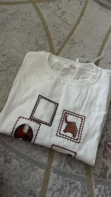 Личные вещи: Новая футболка лён с регулирующимся шнурком 
Размер оверсайз — 1