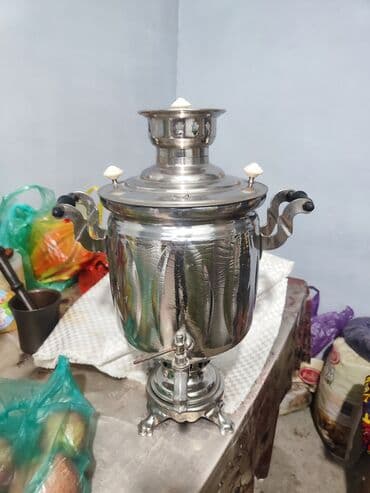 ПРОДАЕТСЯ САМОВАР 5 ЛИТР НА ДРОВАХ, СОСТОЯНИЕ БУУ ЦЕЛЫЙ, ЧИСТЫЙ ОЧЕНЬ