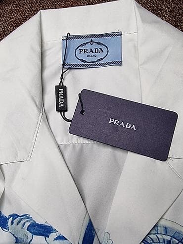 гавайская рубашка: Prada Рубашка с коротким рукавом ОБСОЛЮТНО НОВАЯ ОРИГИНАЛ ИТАЛИЯ - — 10