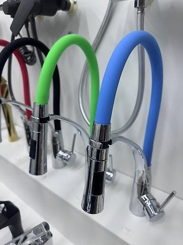 Үй жана бакча: Смеситель для кухни с гибким силиконовым изливом - Тип: однорычажный — 1