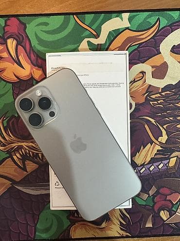 IPhone 16 Pro Max, Б/у, 256 ГБ, Natural Titanium, Защитное стекло, Чехол, Кабель, 94 % — 3
