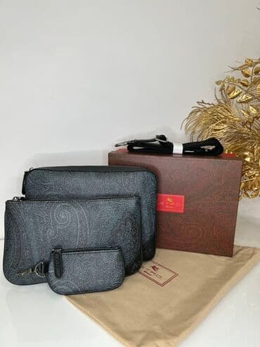 портфель для документов: Набор аксессуаров ETRO Milano с фирменным пейсли-принтом. Состав — 1