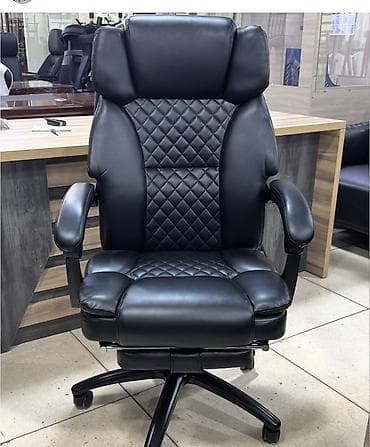 Офис креслолору: Офис креслолор, Дөңгөлөктүү, түсү - Кара, Экокожа — 1