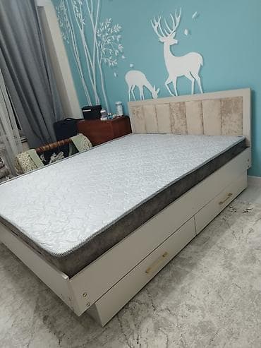 мебель б у кара балта: Двуспальная кровать, С ящиком для хранения, длина - 200 см — 6