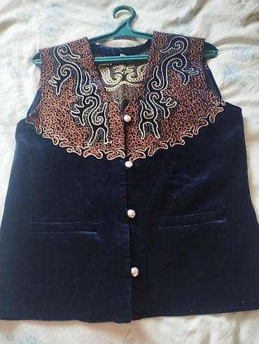 Жилет женский из бархата - Цвет: глубокий темно‑синий - Материал — 1