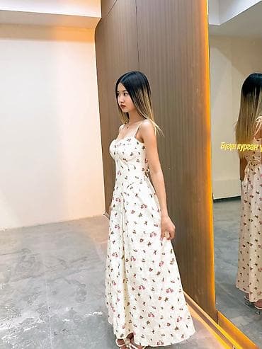 Женская одежда: Повседневное платье, Made in KG, Лето, Длинная модель, Хлопок, Турецкое, XS, S, M — 2