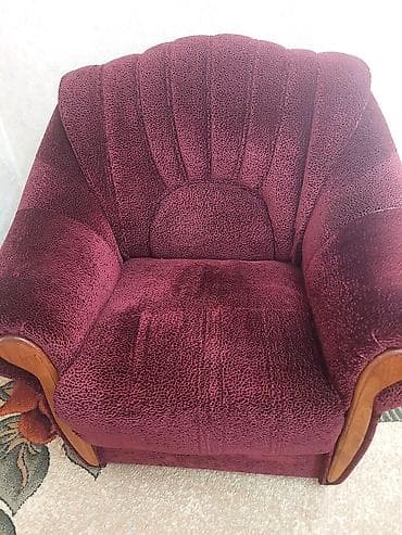 бу мебели: Комплект мягкой мебели, Б/у, Самовывоз, цвет - Красный — 2