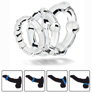 "LoveGoods": Набор эрекционных колец 3 шт. Они плотно обхватывают пенис, за счет