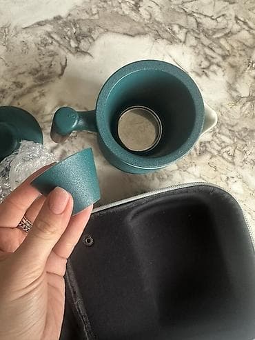 Посуда: Портативный чайный набор в кейсе - Компактный заварочный чайник с — 2