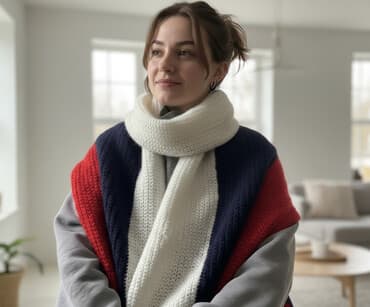 Шарф, Новый, Унисекс, цвет - Красный