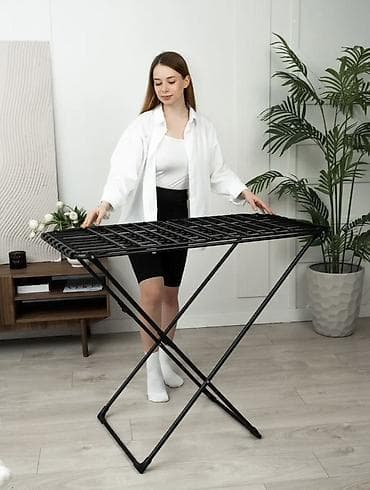 раскладная сушилка для белья: Сушилка, цвет - Черный, Новый — 7