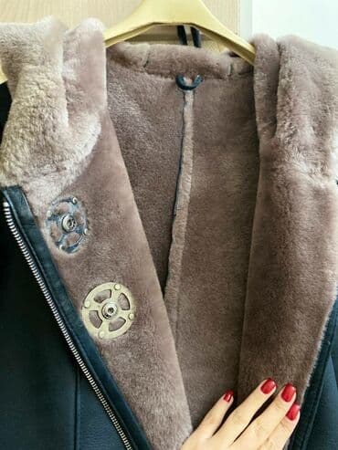 дубленка короткая: Дубленка, Турция, По колено, С капюшоном, M — 2