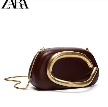 Клатчи: Сумка-клатч ZARA с декоративной массивной металлической дужкой - — 1