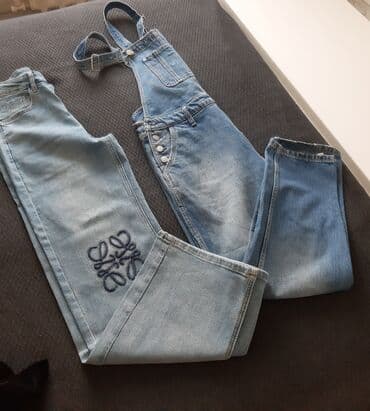 Набор женской одежды 1) Джинсовый комбинезон: - Светло- и