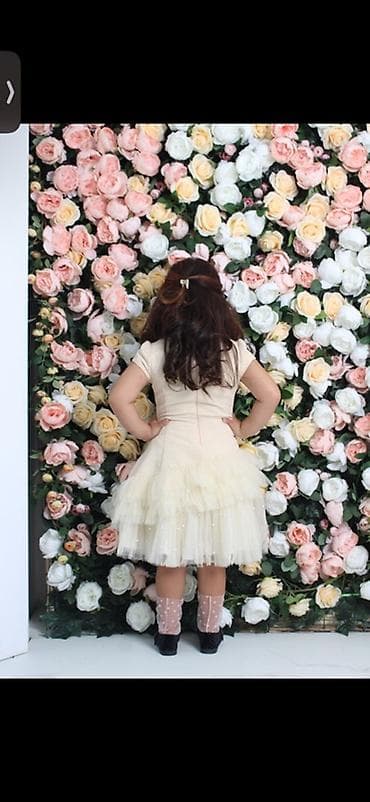 мусульманская платья: Детское платье, цвет - Бежевый — 2